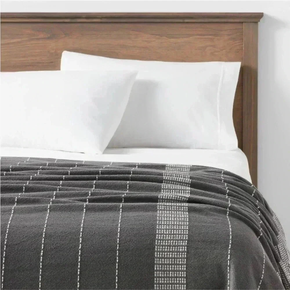 NWT Global Fringed Oversized Throw Blanket Gray - Threshold‎